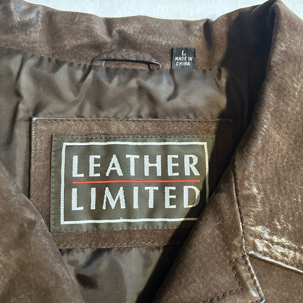 Limited Leather Women’s Brown Leather Jacket Western Button Front Size Large - Picture 4 of 6